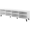 Laikiklis Cama Meble TV Spintelė - BARI 200x42x52 Moderni Balta Matinė 4 Durys