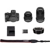 Canon EOS R100 + RF-S 18-45mm + RF-S 55-210mm + Mount Adapteris EF-EOS R