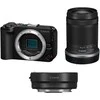 Canon EOS R50 V + RF-S 18-150mm F3.5-6.3 IS STM + Mount Adapteris EF-EOS R (Juodas)