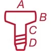 Caruba 1/4" screw metal
