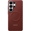 Dėklas - Samsung Galaxy S26 Ultra Anglies Pluošto Magnetinė Uždanga, Koralo Raudona