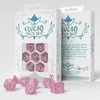 Q-workshop Elvish Žvilgančios Rožinės Ir Baltos Spalvos Kauliukų Rinkinys