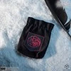Q Workshop Game of Thrones Targaryenų kauliukų maišelis – medvilninis, juodas su drakonu
