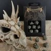 Q Workshop Žaidimų Kauliukų Rinkinys - Dracopolis Scandinavian Blackfang 7 Kauliukai Smėlio Spalvos