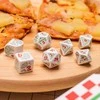 Žaidimų Kauliukų Rinkinys - Q WORKSHOP Pica Pepperoni 7 Kauliukai D4-D100 Balti