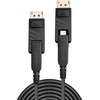 DisplayPort Kabelis - LINDY Šviesolaidinis Hibridinis DisplayPort 1.4 Kabelis, M/M, 40 m, Juodas
