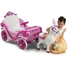 Huffy elektrinė Disney princesės karieta su arkliuku 6 V rožinė