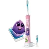 Elektrinis dantų šepetėlis - Philips Sonicare For Kids HX6352/42 su Bluetooth, 2 Režimai, 2 Šepetėlių Galvutės, Lipdukai, Rožinė