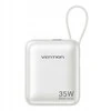 Vention 10000mAh 35W - power bank with USB-C cable (beige)