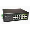 Extra Digital Industrinis PoE šakotuvas 100Mbps 8portų+2G uplink RJ45 arba SFP portai, -40 °C, IEEE802.3af/at