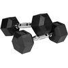 Fitneso Įranga - Rebel Active 2x5 Kg Guma Padengti Hanteliai Juodi