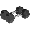 Fitneso Įranga - Rebel Active 2x5 Kg Guma Padengti Hanteliai Juodi