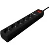EnerGenie | Prailgintuvas su USB įkrovikliu, 5 lizdai, 1,5 m, Juodas | SPG5-U2-5-02
