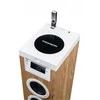 Kompiuterio kolonėlės Garsiakalbių Sistema - Thomson Sound Tower 60W CD USB SD Radijas Aux Nuotolinio Valdymo Pultas, Medinis, Baltas.