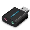 „Vention“ USB išorinė garso plokštė, juodas metalinis tipas
