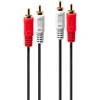 Garso Kabelis - Lindy 10 m 2×RCA Stereo M Į M Paauksuoti Galai