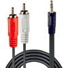 Garso Kabelis - Lindy 3,5 Mm Į 2 RCA Stereo 10 M Auksu Dengti Kontaktai