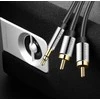 Vention audio kabelis 3.5mm - 2x RCA 3m - Juodas