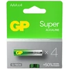 GP Battery Baterijos - GP Super Alkaline LR03 AAA, 4 Vnt.