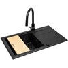 Set - PYRAMIS SPARTA PLUS LUX (78X48) 1B 1D sink + IDEA Juodas EDITION BATTERY - 070175802BE - Volcano