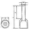 Hismart Presuojamas izoliuotas antgalis 6mm2/10AWG laidui, varis, raudonas, 100 vnt.