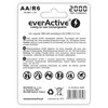 Įkraunamos Baterijos - EverActive Ni-MH R6 AA 2000 mAh Sidabrinės - 2 vnt.