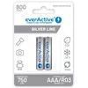 Baterija - everActive Ni-MH R03 AAA 800 mAh Sidabrinis Line 2 vnt