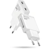 Įkroviklis - everActive 45W 2xUSB-C GaN Greitas Įkroviklis, Balta