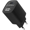 Gembird TA-UC-1C-PD60LCD-01-BK 60W USB Type-C fast charger, LCD, juodas