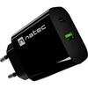 WALL CHARGER NATEC RIBERA 1X USB-A + 1X USB-C 20W Juodas