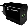 WALL CHARGER NATEC RIBERA 1X USB-A + 1X USB-C 20W Juodas