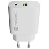 WALL CHARGER NATEC RIBERA 1X USB-A + 1X USB-C 20W Baltas