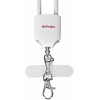 Activejet virvelė su 3 viename įkrovimo laidu, baltas. Galuose įvairios jungtys: USB-C, „Lightning“ adapteris, USB-A