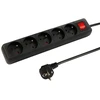 Blow PR-570WSP 5 lizdų maitinimo ilgintuvas su įžeminimu + jungiklis 3m juodas (3x1.5mm)