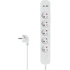 Ilgintuvas - DPM 5 Lizdų Su USB-A Ir USB-C, 1,5 M, Baltas