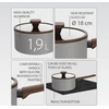 18cm saucepan su dangčiu, 1.9L MR-1211-18S MAESTRO pilkas