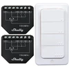 2 žaliuzių/užuolaidų WiFi valdiklių rinkinys „Shelly Shutter“ + BLU RC mygtukas 4
