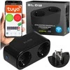 72-078# Blow TUYA dviguba išmanioji rozetė, valdoma per WiFi, juoda