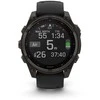 Išmanusis laikrodis Garmin Fenix 8 47 mm, Solar, Sapphire, Pilkos anglies spalvos DLC titanas su juodos / pilkos akmenukų spalvos silikoniniu dirželiu
