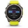 Išmanusis laikrodis Garmin Fenix 8 51mm, Solar, Sapphire, Titanas su ryškiai geltonu / grafito spalvos silikoniniu dirželiu