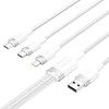 USB 2.0 A iki 3in1 3A laidas Vention CTPWG 1.5M (balta)