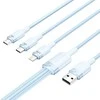 USB 2.0 A iki 3in1 3A laidas Vention CTPLG 1.5M (mėlynas)