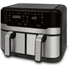 Gruzdintuvė Heinrich‘’s HFR 8214 Double hot air fryer 2 x 4.5 l = 9.0 l 1300-2400 W Juodas - Sidabrinis