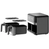 Gruzdintuvė Heinrich‘’s HFR 8214 Double hot air fryer 2 x 4.5 l = 9.0 l 1300-2400 W Juodas - Sidabrinis