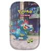 Kolekcionuojamos Kortelės - Pokémon TCG Lumiose City Mini Tin Feraligatr, 2 Booster Packs, Sticker Sheet