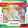 Kolekcionuojamų Kortų Žaidimas - Pokémon First Partner Iliustracijų Kolekcijos Dėžutė, 3 Promo Kortos, 2 Booster Pakuotės, Daugiaspalvė