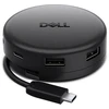 Kompiuterio Priedas - Dell Pro 7-in-1 USB-C Kelioninis Hub DA326, USB Prievadai, Ethernet, Energijos Tiekimas, Juoda