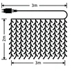 LED užuolaidinės lemputės - Modee ML-C3002 šiltos 192 LED 3 × 2 m užuolaidinės lemputės