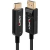 DisplayPort Kabelis - LINDY Šviesolaidinis Hibridinis DisplayPort 1.2 į HDMI 2.0 Kabelis, 3840x2160 60Hz, 50 m, Juodas