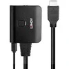 HDMI Skirstytuvas - LINDY 2 Prievadų HDMI Skirstytuvas, 4K60, 18Gbps, Atstatymo Mygtukas, Juodas